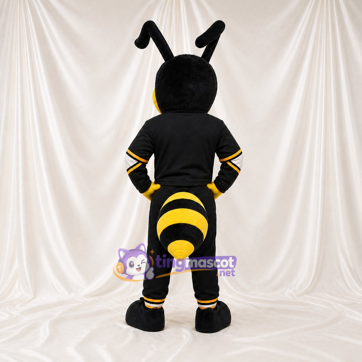 Black Bee Mascot Costume Full Body for Adults School Events Black Bee Mascot Costume Full Body for Adults School Events