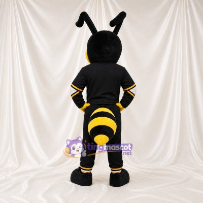 Black Bee Mascot Costume Full Body for Adults School Events