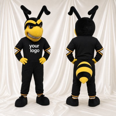 Black Bee Mascot Costume Full Body for Adults School Events