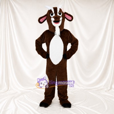 Dark Brown Goat Mascot Costume Full Body for Adults Food Events
