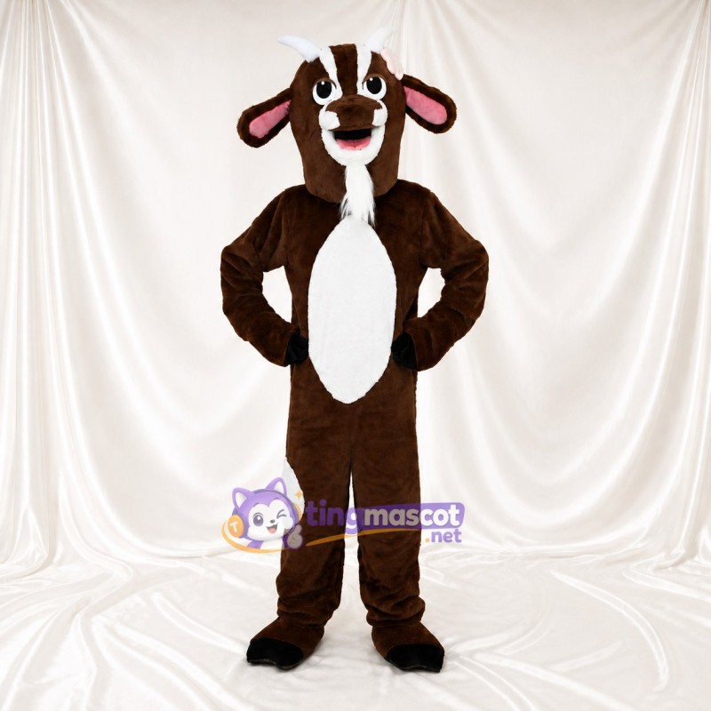 Dark Brown Goat Mascot Costume Full Body for Adults Food Events