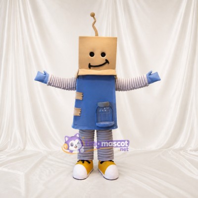 Tan Robot Mascot Costume Full Body for Adults School Events