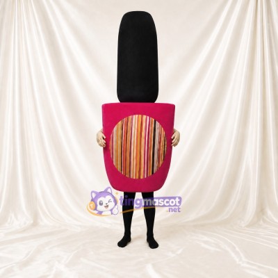 Pink Tube Lipstick Mascot Costume Full Body for Adults Promotions