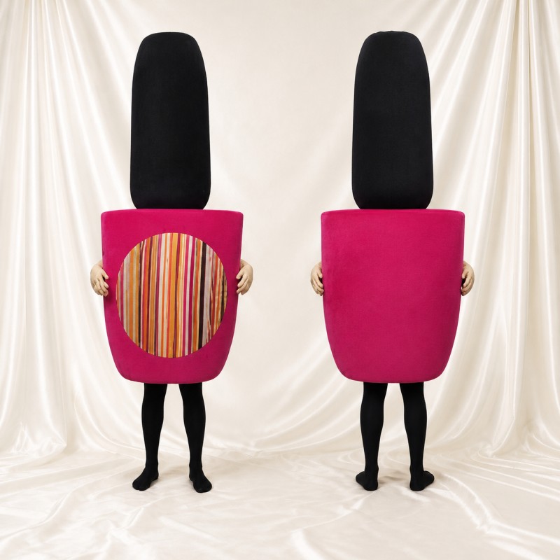 Pink Tube Lipstick Mascot Costume Full Body for Adults Promotions