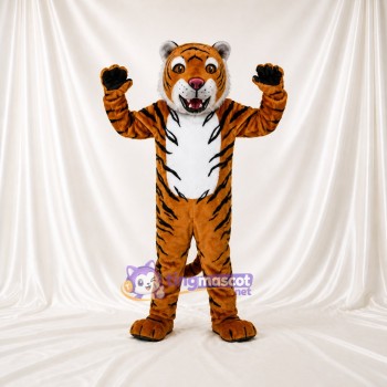 Orange Bold Black Tiger Mascot Costume Full Body for Adults Sports Events