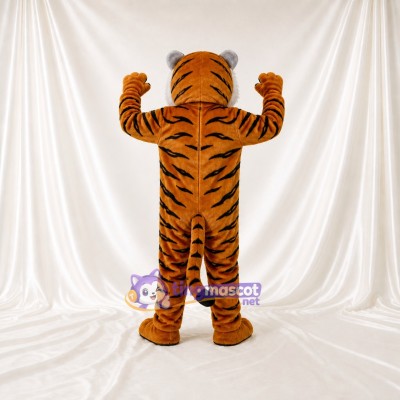 Orange Bold Black Tiger Mascot Costume Full Body for Adults Sports Events