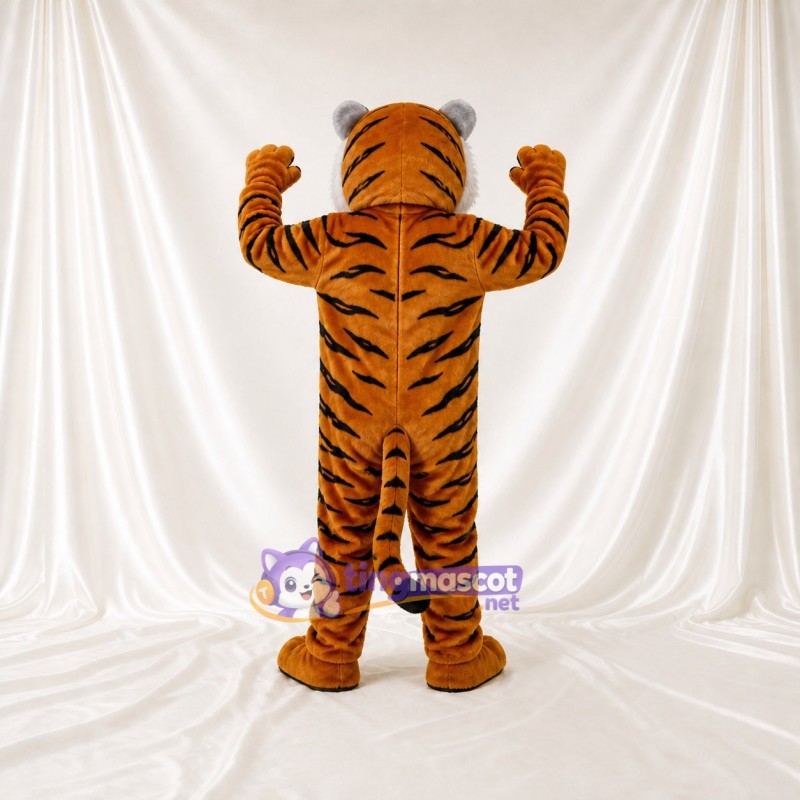 Orange Bold Black Tiger Mascot Costume Full Body for Adults Sports Events