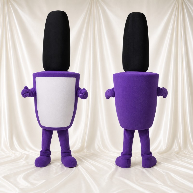 Purple Lipstick Mascot Costume Full Body for Adults Promotions