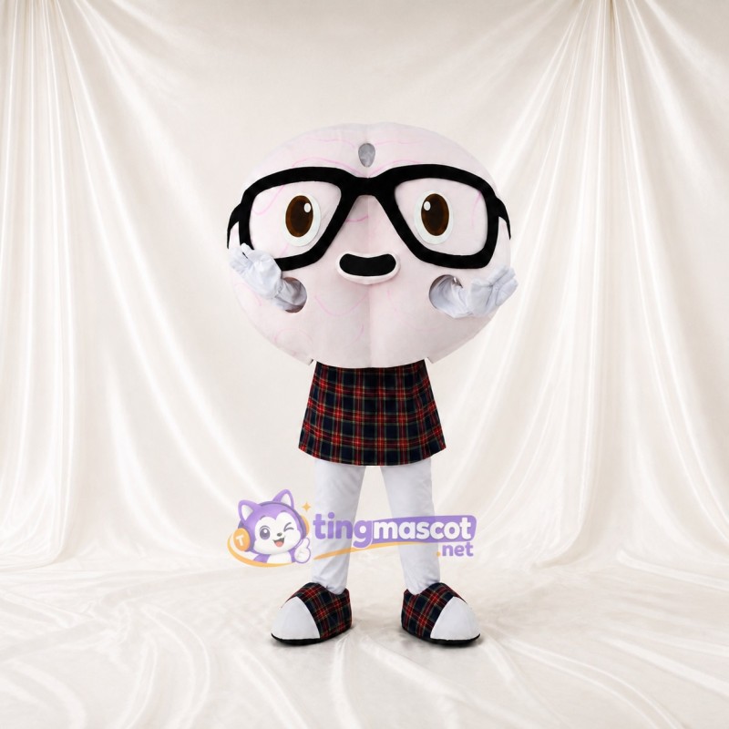 Round Student Mascot Costume Full Body for Adults School Events