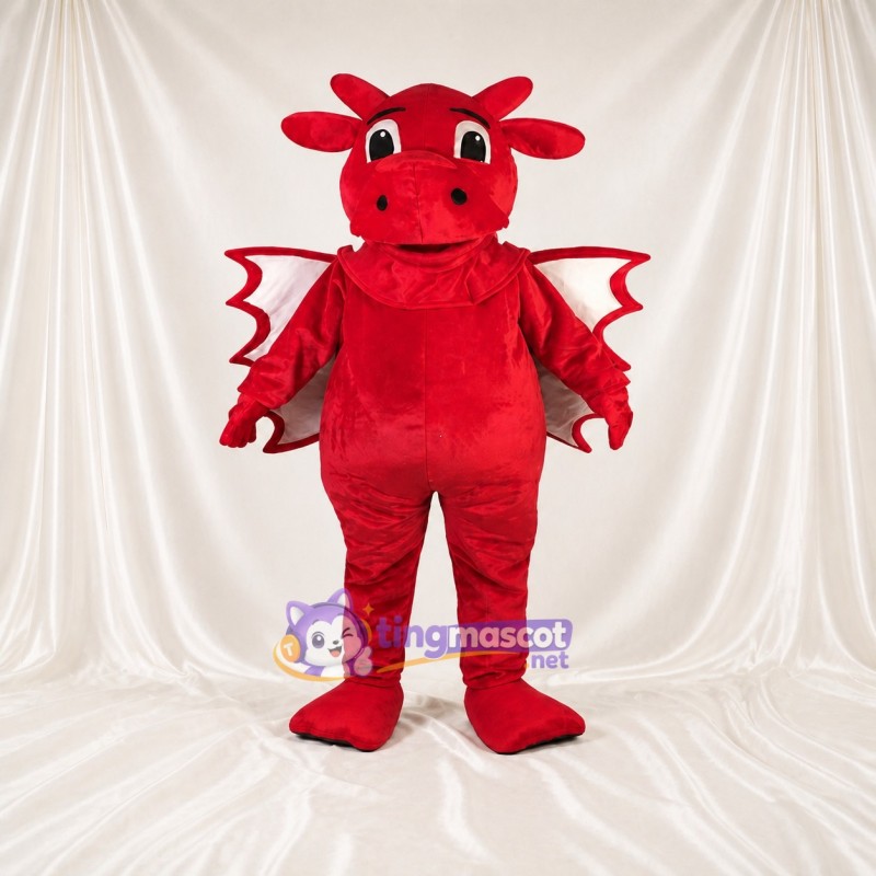 Dragon aux ailes festonnées Costume de mascotte intégral pour adultes Événements scolaires