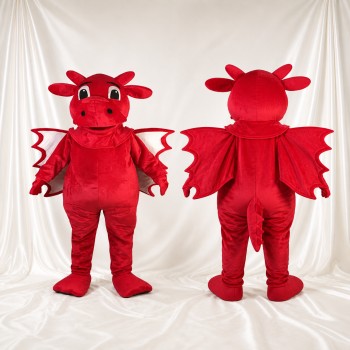 Dragon aux ailes festonnées Costume de mascotte intégral pour adultes Événements scolaires
