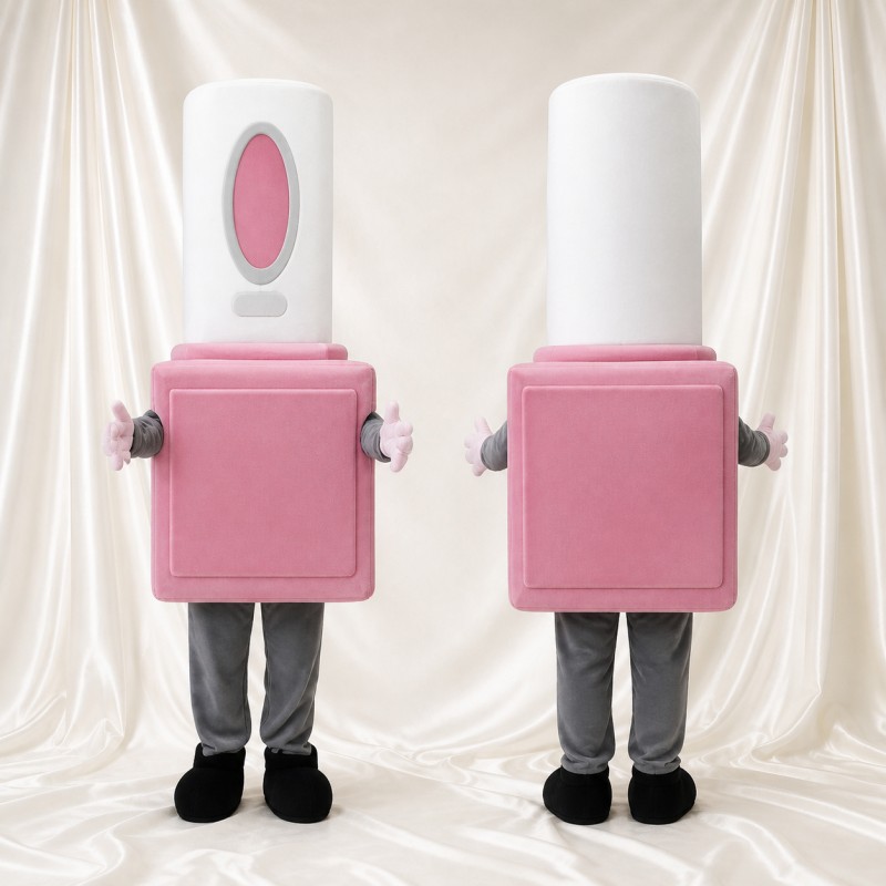 White Cosmetic Bottle Mascot Costume Full Body for Adults Promotions