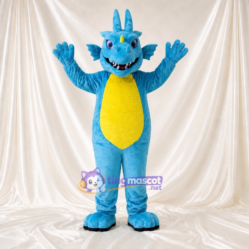 Dragon Bleu Ciel Costume de mascotte intégral pour adultes Événements scolaires