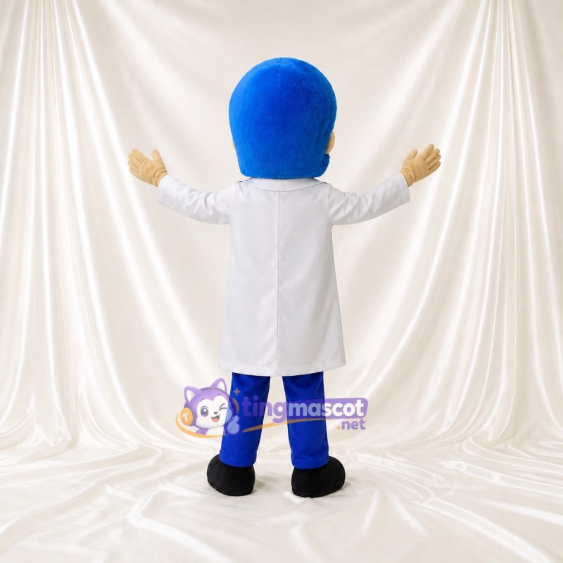 White Scientist Mascot Costume Full Body for Adults School Events
