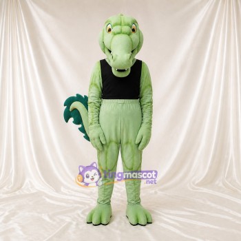Pale Green Alligator Mascot Costume Full Body for Adults Sports Events