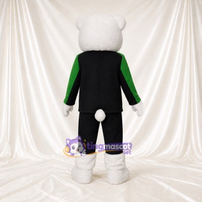 Black Tunic Polar Bear Mascot Costume Full Body for Adults School Events