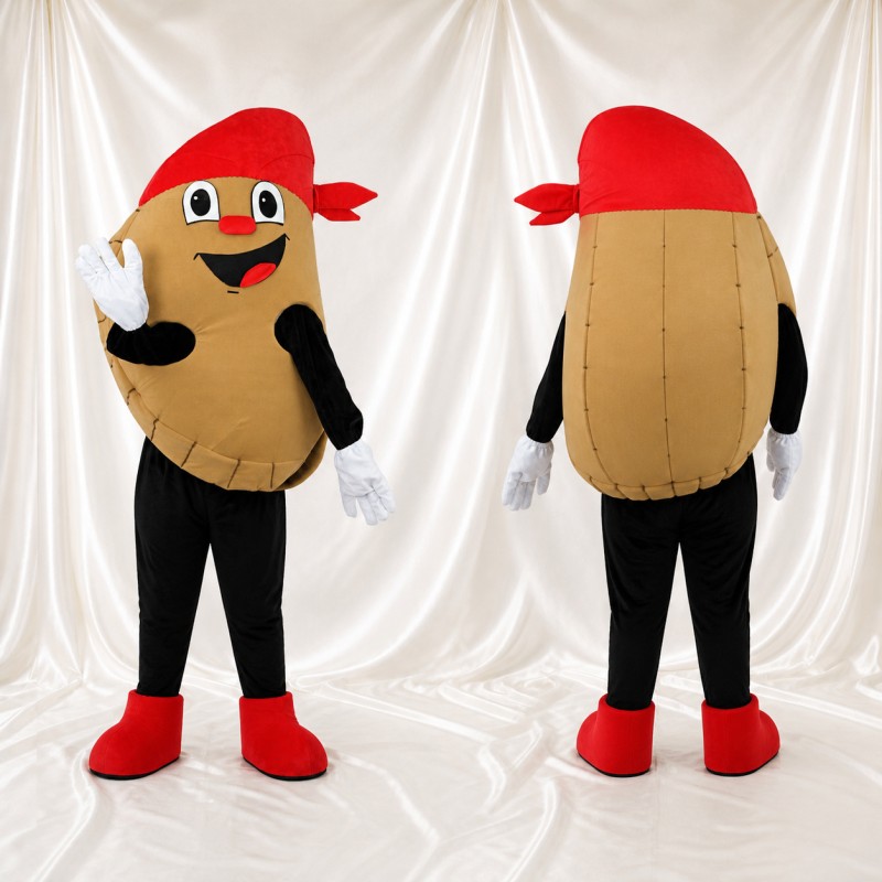 Tan Peanut Mascot Costume Full Body for Adults Food Events