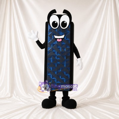 Blue Geometric Smartphone Mascot Costume Full Body for Adults Tech Events
