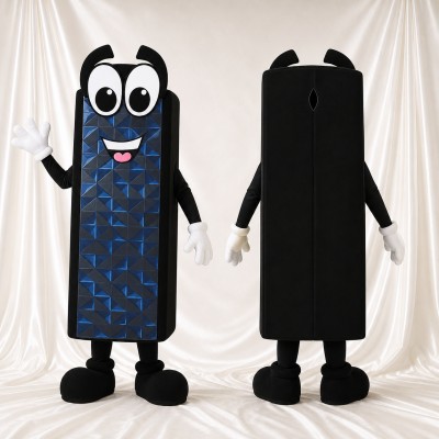 Blue Geometric Smartphone Mascot Costume Full Body for Adults Tech Events