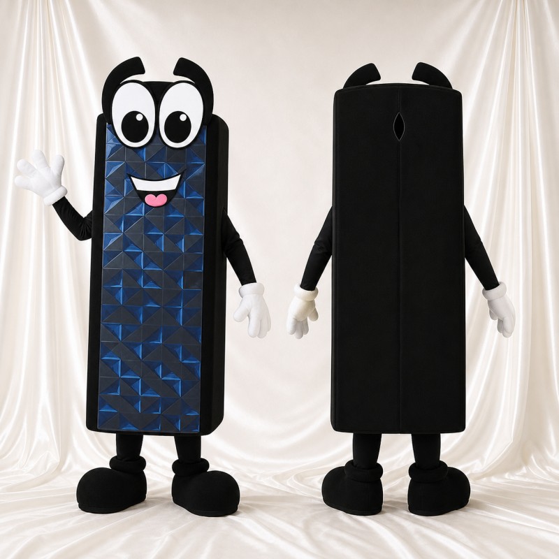 Blue Geometric Smartphone Mascot Costume Full Body for Adults Tech Events