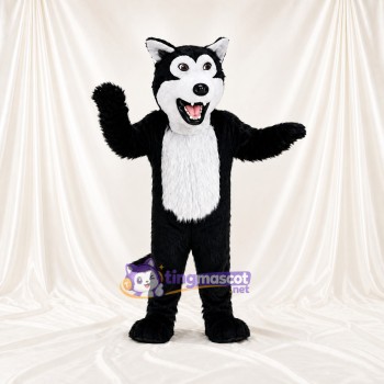Black Wolf Mascot Costume Full Body for Adults Sports Events