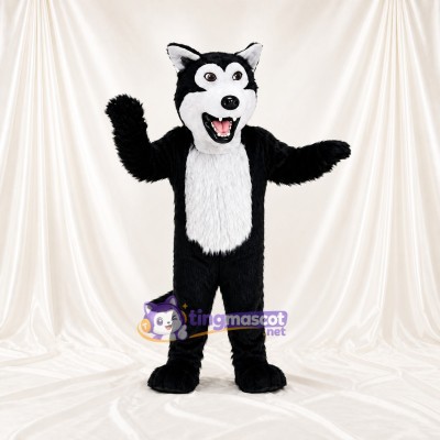Black Wolf Mascot Costume Full Body for Adults Sports Events