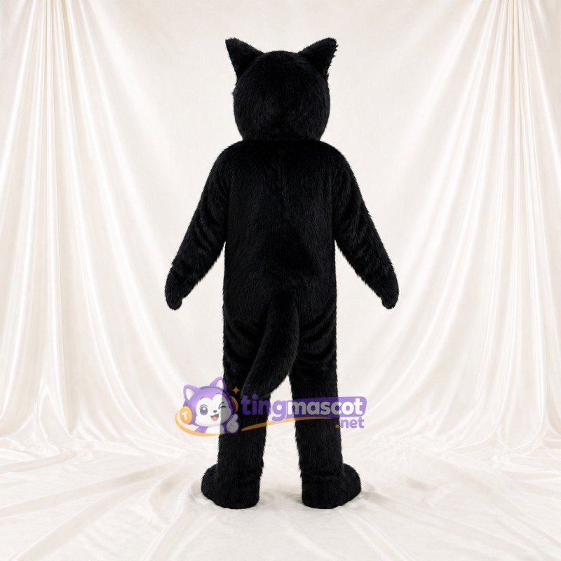 Black Wolf Mascot Costume Full Body for Adults Sports Events