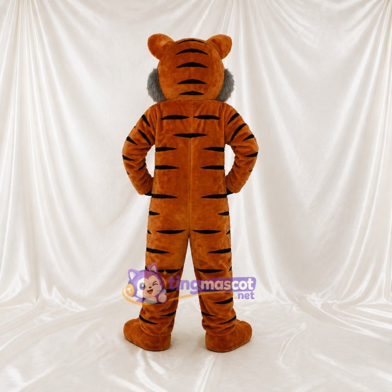 Orange Noir Blanc Tigre à Fourrure Orange Costume de mascotte intégral pour adultes Événements sportifs