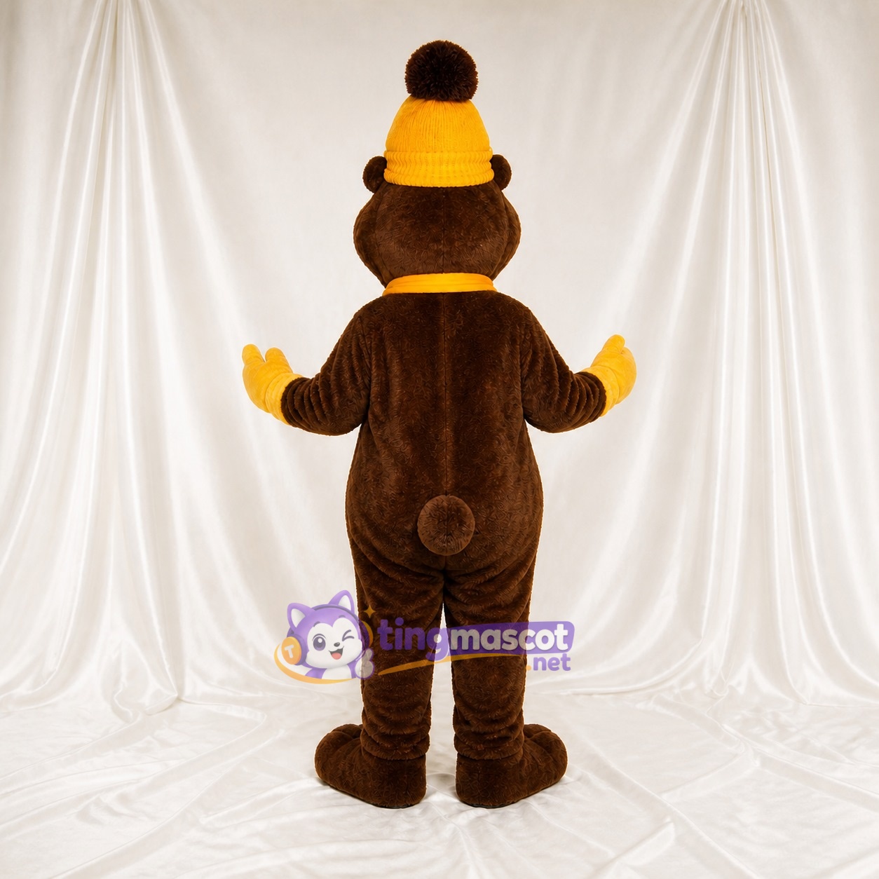 Costume de mascotte castor foncé brun intégral pour adultes – événements scolaires Costume de mascotte castor foncé brun intégral pour adultes – événements scolaires