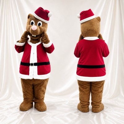 Bear Santa Mascot Costume Full Body for Adults Christmas