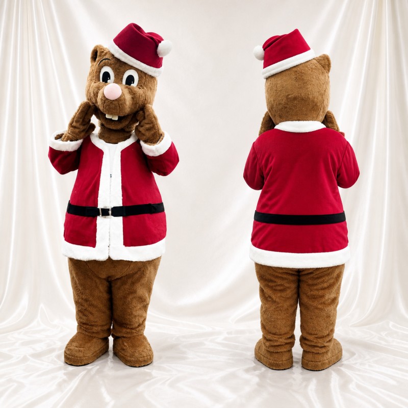 Bear Santa Mascot Costume Full Body for Adults Christmas