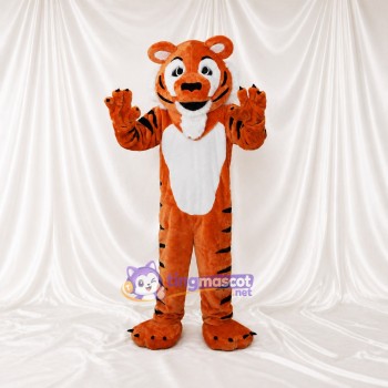 Orange Noir Blanc Tigre à Fourrure Orange Rayures Noires Audacieuses Costume de mascotte intégral pour adultes Événements sportifs
