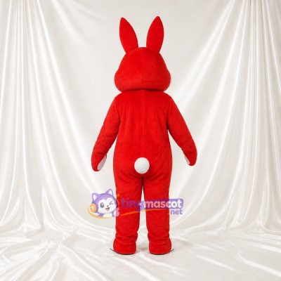 Red Rabbit Mascot Costume Full Body for Adults School Events
