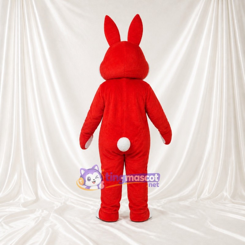 Red Rabbit Mascot Costume Full Body for Adults School Events