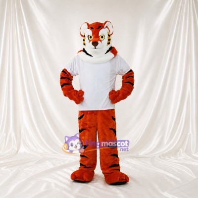 Tigre à Chemise Blanche Costume de mascotte intégral pour adultes Événements sportifs