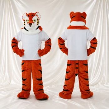 Tigre à Chemise Blanche Costume de mascotte intégral pour adultes Événements sportifs