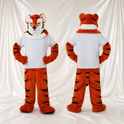 Tigre à Chemise Blanche Costume de mascotte intégral pour adultes Événements sportifs