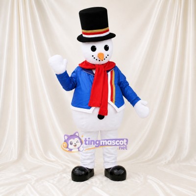 Bonhomme de Neige au Chapeau Haut de Forme Costume de mascotte intégral pour adultes Événements scolaires