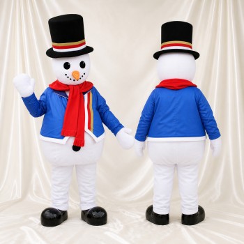 Bonhomme de Neige au Chapeau Haut de Forme Costume de mascotte intégral pour adultes Événements scolaires