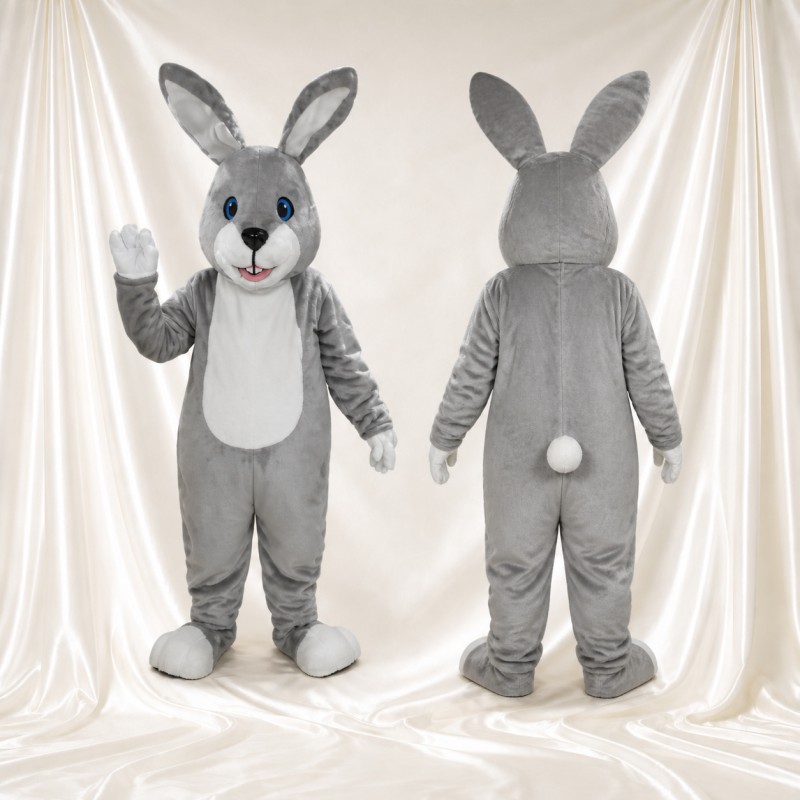 Lapin à ventre blanc Costume de mascotte intégral pour adultes Événements scolaires