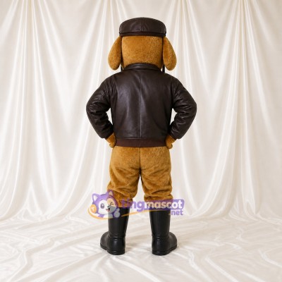 Aviator Dog Mascot Costume Full Body for Adults School Events