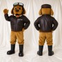 Aviator Dog Mascot Costume Full Body for Adults School Events