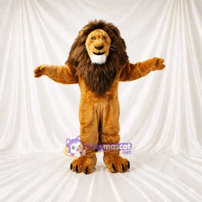 Lion brun doré Costume de mascotte intégral pour adultes Zoos