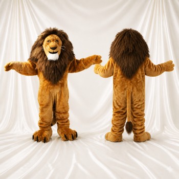 Lion brun doré Costume de mascotte intégral pour adultes Zoos