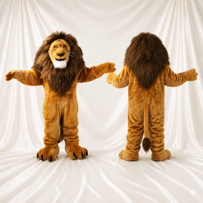 Lion brun doré Costume de mascotte intégral pour adultes Zoos