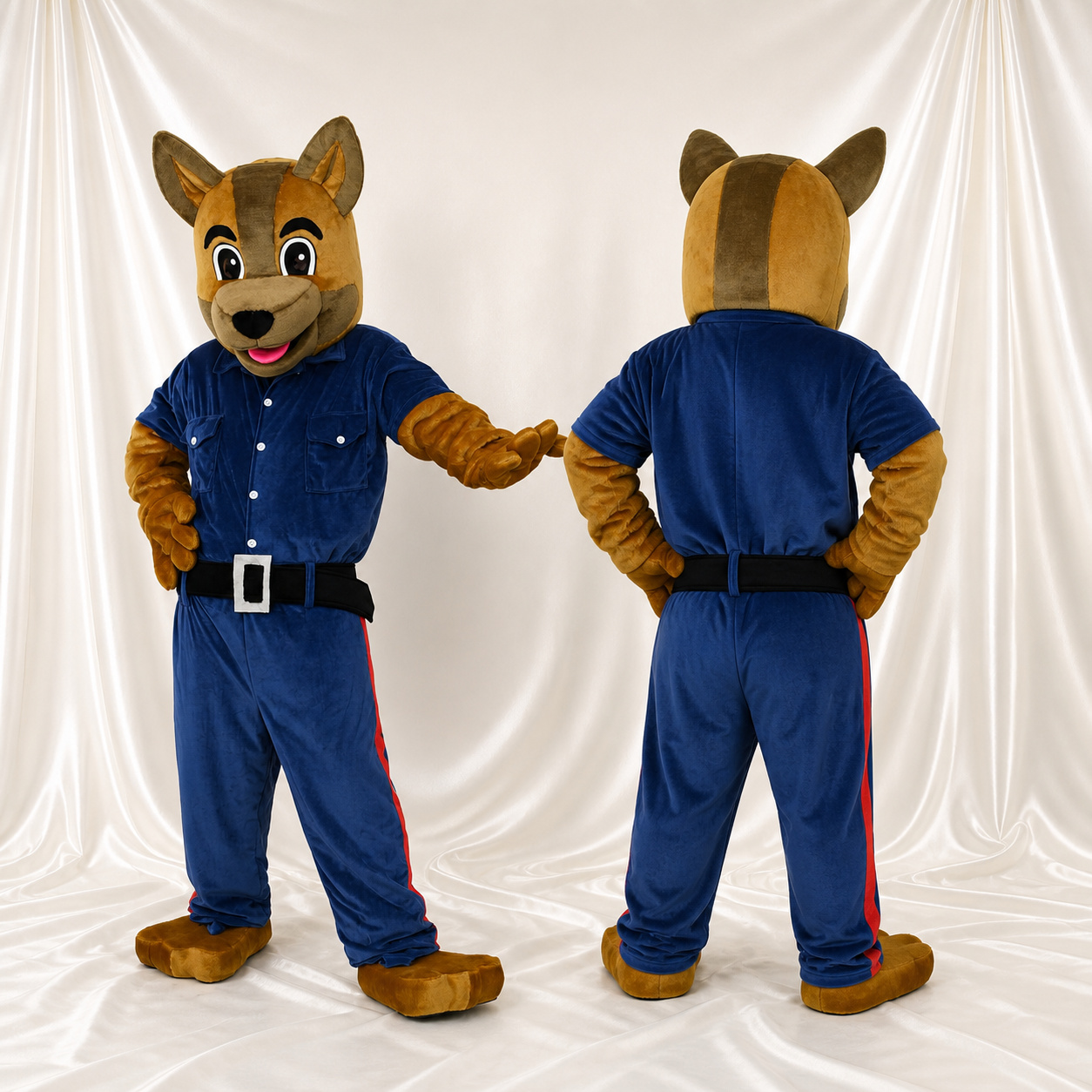 Police Dog Mascot Costume Full Body for Adults School Events Police Dog Mascot Costume Full Body for Adults School Events