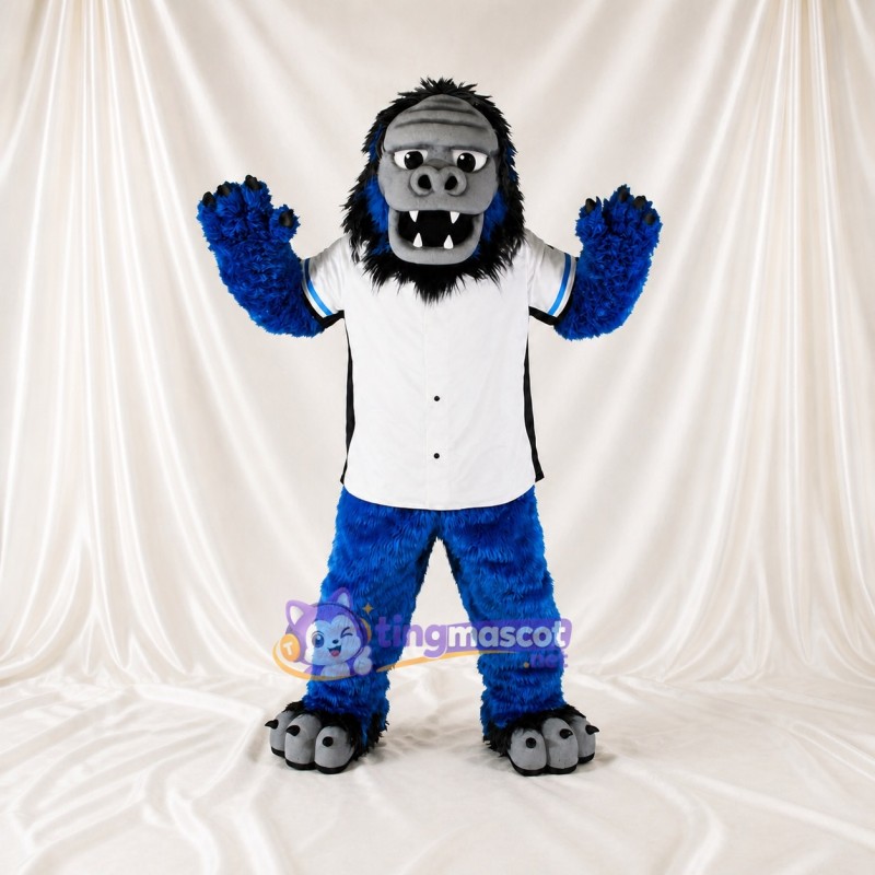 Blue Gorilla Mascot Costume Full Body for Adults Sports Events