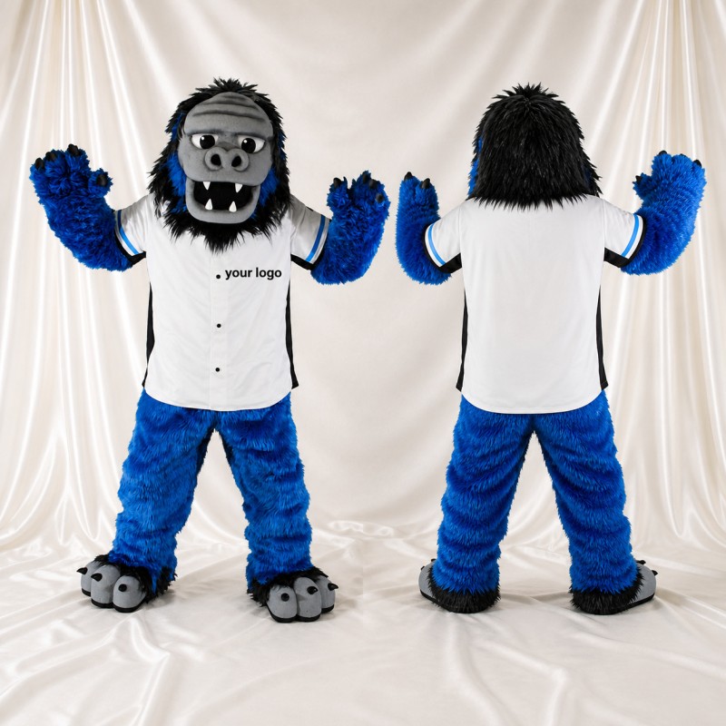 Blue Gorilla Mascot Costume Full Body for Adults Sports Events