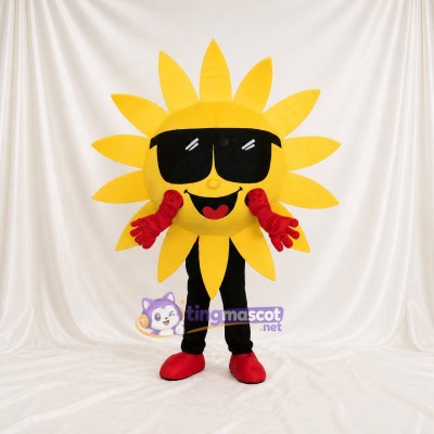 Yellow Sun Character Mascot Costume Full Body for Adults School Events