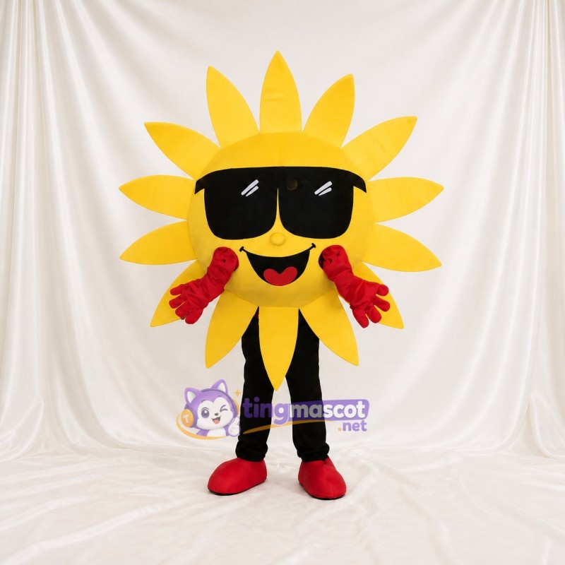 Yellow Sun Character Mascot Costume Full Body for Adults School Events